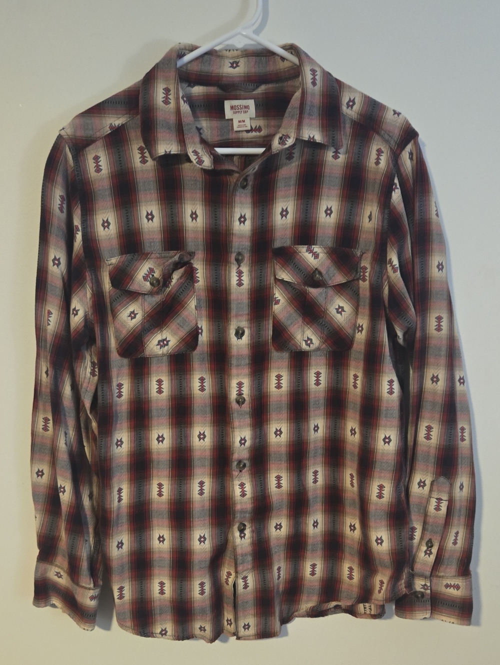 Mossimo Supply Co. Men's Burgundy Plaid Button-Down Shirt